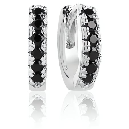 Nadčasové stříbrné náušnice kruhy se zirkony Ellera SJ-E1066-BK Sif Jakobs / Průměr: 2 cm