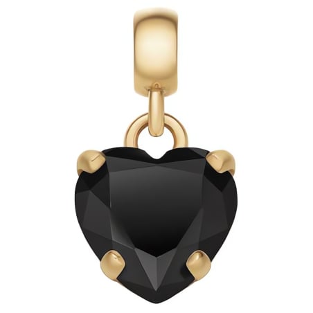 Pozlacený přívěsek s černým srdíčkem Charms DW00400431 Daniel Wellington
