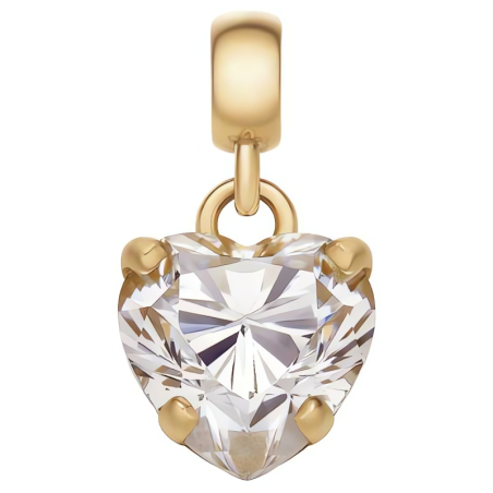 Pozlacený přívěsek s čirým srdíčkem Charms DW00400429 Daniel Wellington