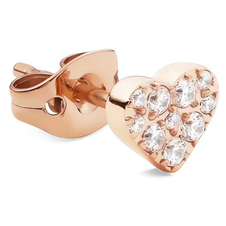 Bronzová single náušnice Srdíčko s krystaly DW00400858 Daniel Wellington