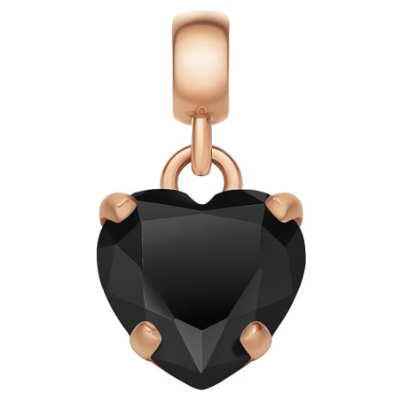 Pozlacený přívěsek s černým srdíčkem Charms DW00400426 Daniel Wellington