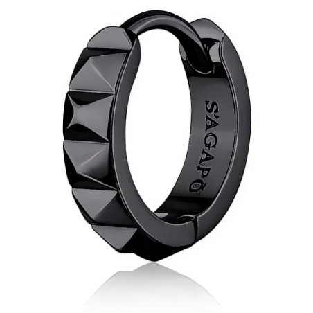 Černá single kruhová náušnice Proud SPD36 S Agapo