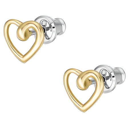 Krásné pozlacené náušnice srdíčka Sawyer JOF00930710 Fossil