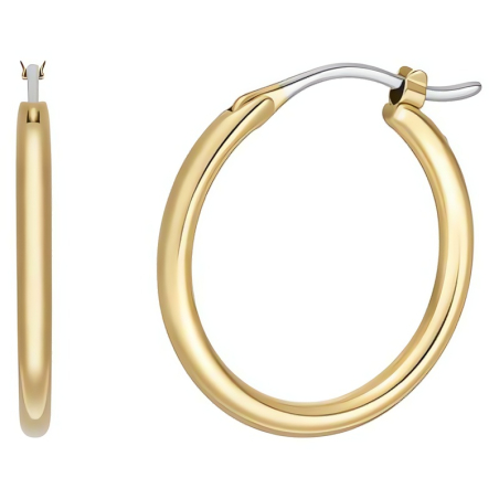 Pozlacené kruhové náušnice z oceli JOF00960710 Fossil