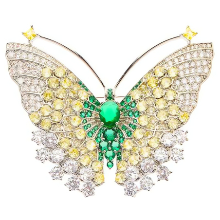 Zářivá brož s krystaly Motýl Monarch 58058 Oliver Weber