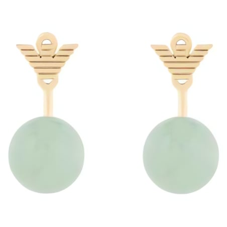 Pozlacené náušnice 2v1 s aventurínovými kameny EGS3227710 Emporio Armani