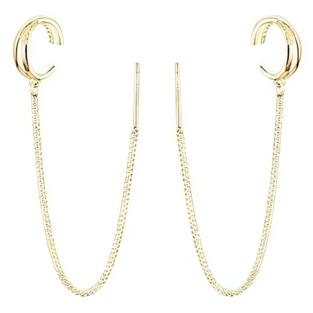 Řetízkové záušnice z pozlaceného stříbra E0004291 Moiss