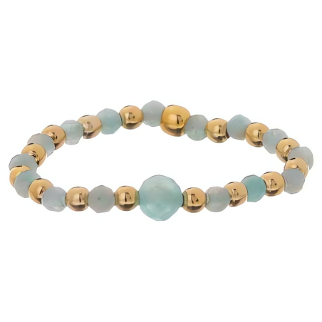 Pozlacený korálkový prsten s amazonitem AL4072.01.011 Alisia / Obvod: 57 mm - 57 mm