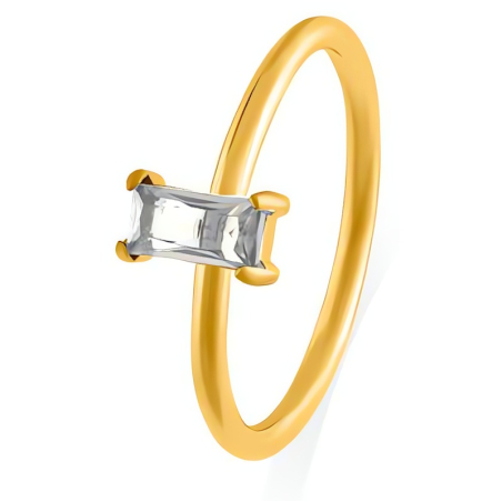 Půvabný pozlacený prsten s čirým zirkonem Troli / Obvod: 55 mm - 55 mm