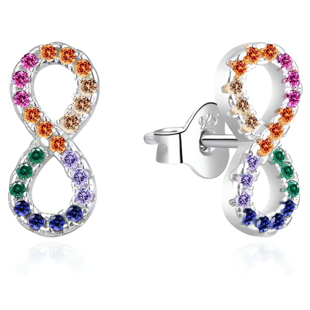Hravé náušnice Nekonečno s barevnými zirkony AGT-E229PC Agato