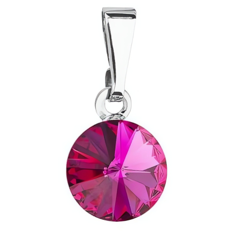 Okouzlující přívěsek s fuchsiovým krystalem Swarovski 54018.3 fuchsia Evolution Group