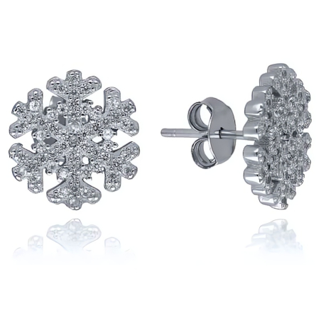 Krásné stříbrné náušnice Vločky E0002567 Moiss