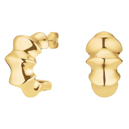 Designové pozlacené půlkruhové náušnice Statement JESBG-J1195 Rosefield