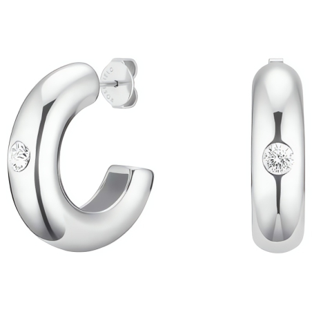 Stylové ocelové kruhy s krystalem Solitaire JEBCS-J1201 Rosefield