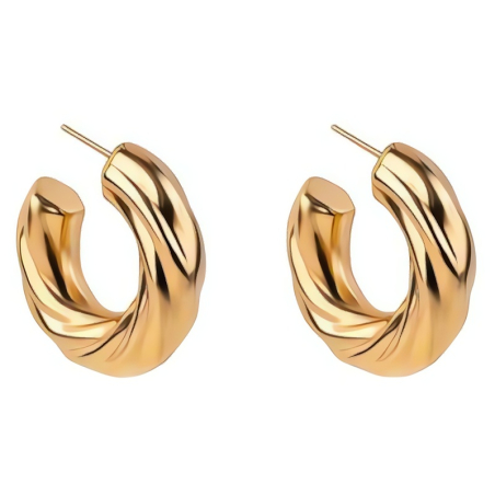 Moderní pozlacené kruhy Celeste Gold Earrings MCE250192G Marc Malone