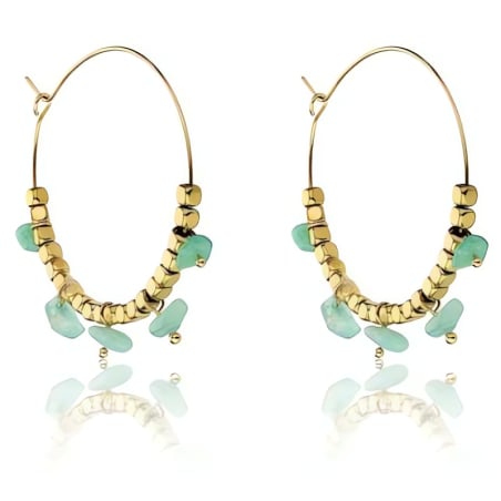 Pozlacené náušnice kruhy s achátem Eden EWE23041G Emily Westwood