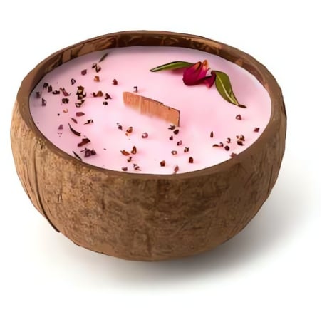 Svíčka v kokosu / vůně Švestka, růže & pačuli Tropikalia - 350 ml