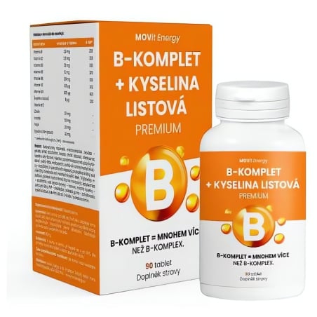 B-Komplet + Kyselina listová PREMIUM Movit Energy - 90 tablet
