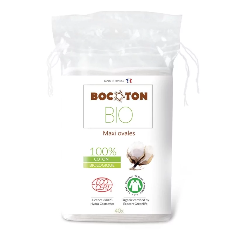 Odličovací tampony z BIObavlny (cotton oval Maxi pads) Bocoton - 40 ks Odličovací tampony z BIObavlny (cotton oval Maxi pads) Bocoton - 40 ks