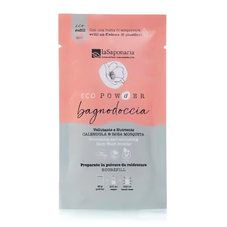 laSaponaria Jemný vyživující sprchový gel v prášku - měsíček a růže šípková (25 g)