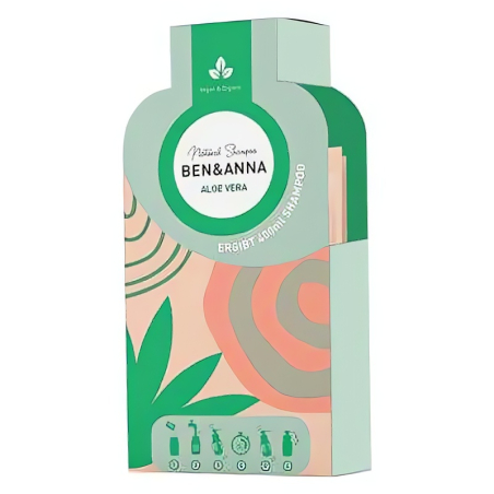 Ben & Anna Šampon v prášku (2×20 g) - Aloe vera - pro citlivou pokožku hlavy