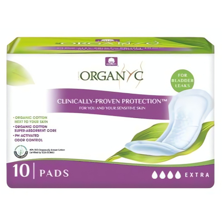Organyc Inkontinenční vložky z biobavlny Extra (10 ks) - 4 kapičky