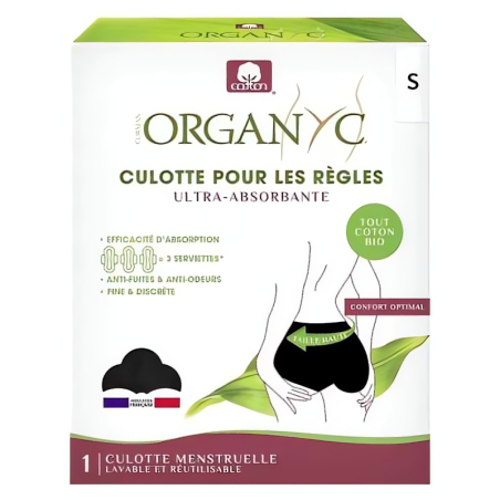 Organyc Menstruační kalhotky z biobavlny na silnou menstruaci - ultraabsorpční L - s vysokým pasem