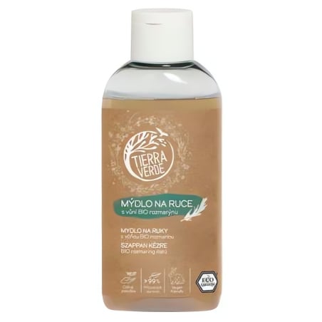 Tierra Verde Tekuté mýdlo na ruce - BIO Rozmarýn 100 ml - s českým bio jitrocelem
