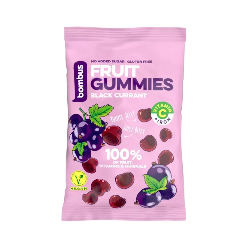 Fruit Gummies BLACK CURRANT Bombus - 35 g Fruit Gummies BLACK CURRANT Bombus - 35 g