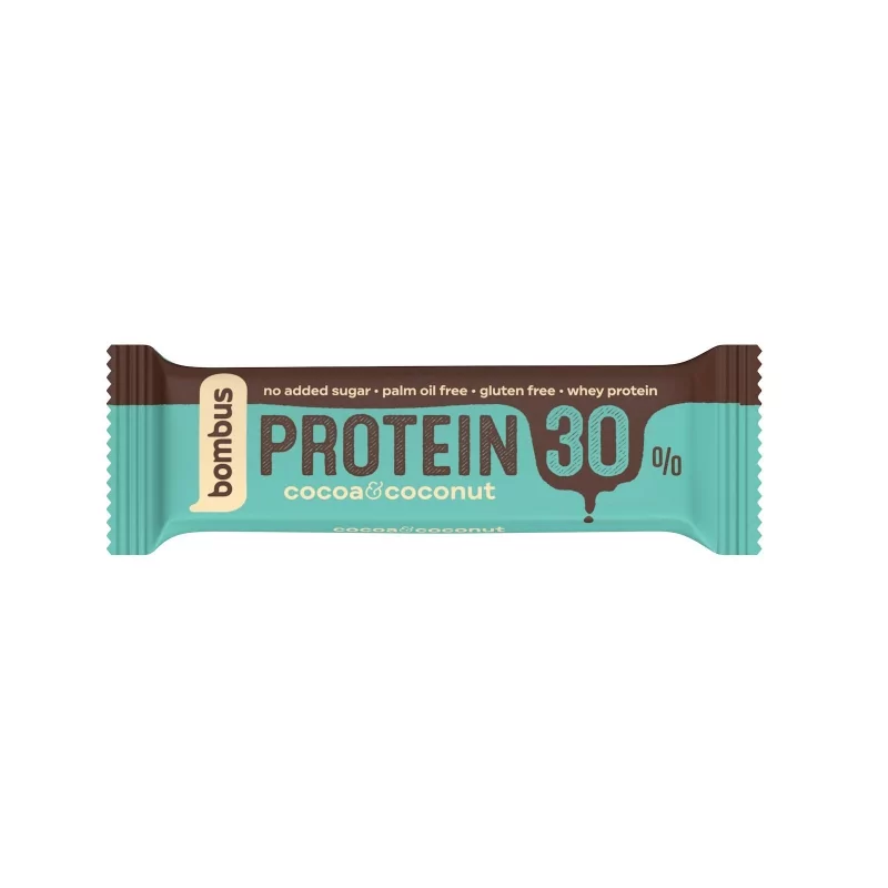 Tyčinka kakao a kokos (protein 30%) Bombus - 50 g Tyčinka kakao a kokos (protein 30%) Bombus - 50 g