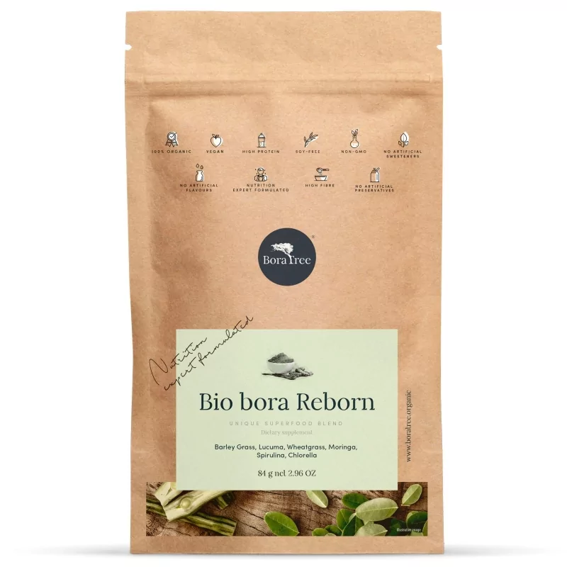 Unikátní směs superfoods BIO bora Reborn 7 porcí Boratree - 84 g Unikátní směs superfoods BIO bora Reborn 7 porcí Boratree - 84 g