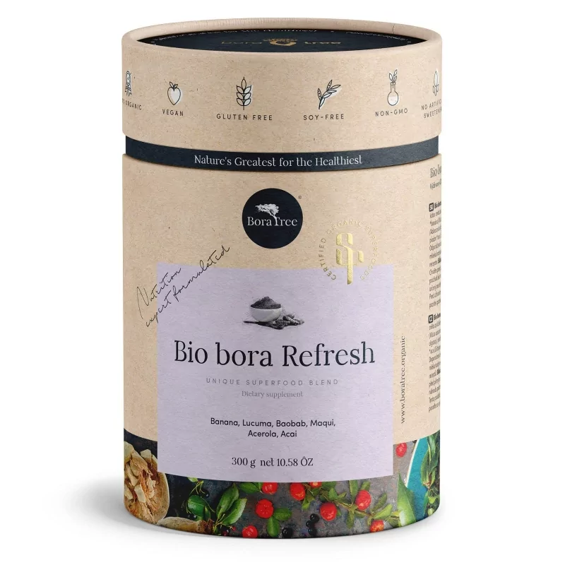 Unikátní směs superfoods BIO bora Refresh 30 porcí Boratree - 300 g Unikátní směs superfoods BIO bora Refresh 30 porcí Boratree - 300 g