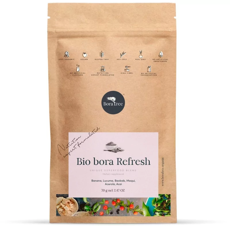 Unikátní směs superfoods BIO bora Refresh 7 porcí Boratree - 70 g