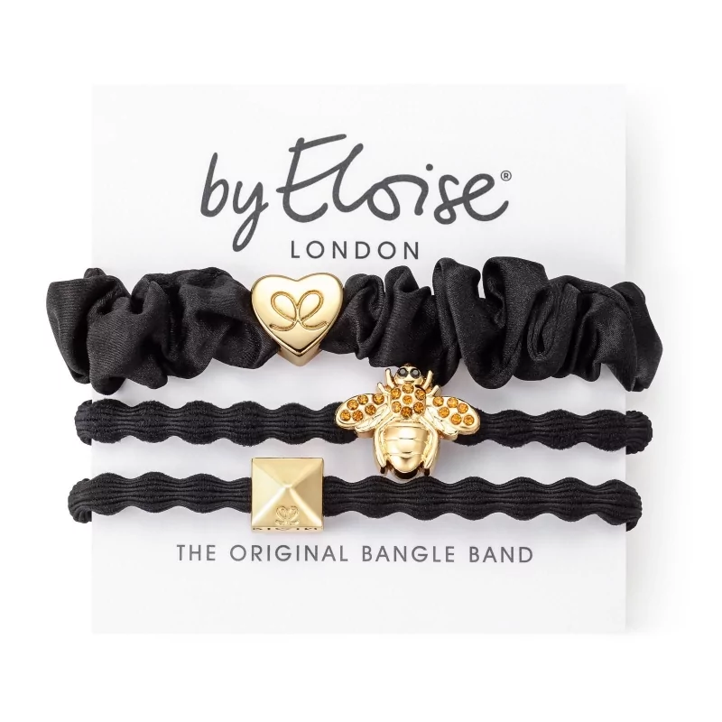 Gumičky do vlasů Bee Black By Eloise London - 3 ks