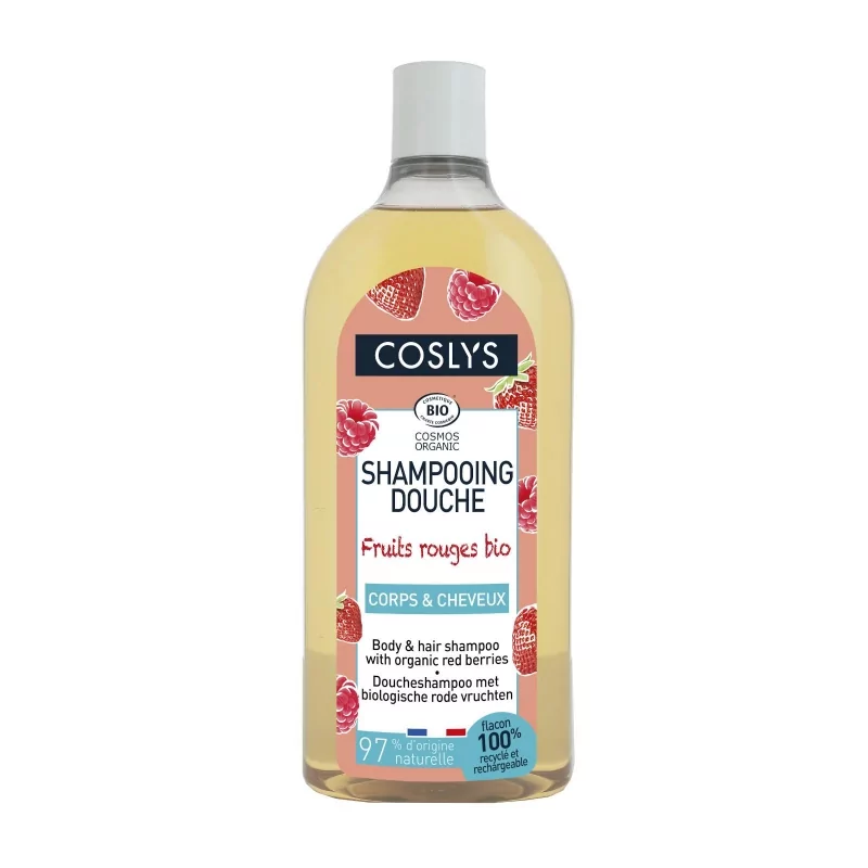 Sprchový šampon bez mýdla 2 v 1 na vlasy a tělo červené bobule Coslys - 750 ml Sprchový šampon bez mýdla 2 v 1 na vlasy a tělo červené bobule Coslys - 750 ml
