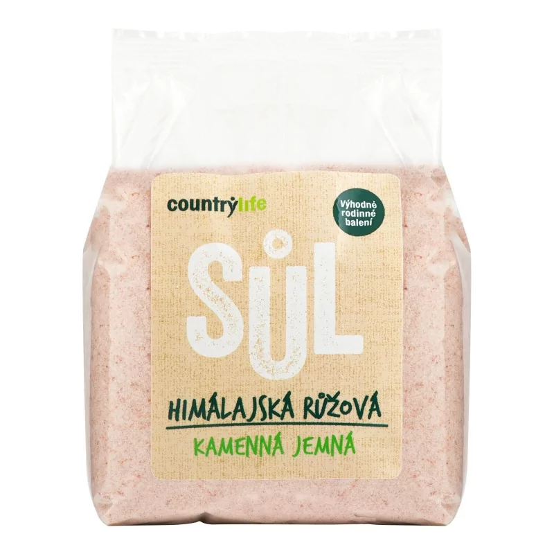 Sůl himálajská růžová jemná Country Life - 1000 g Sůl himálajská růžová jemná Country Life - 1000 g
