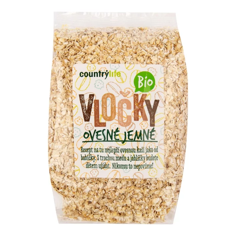 Vločky ovesné jemné BIO Country Life - 500 g Vločky ovesné jemné BIO Country Life - 500 g