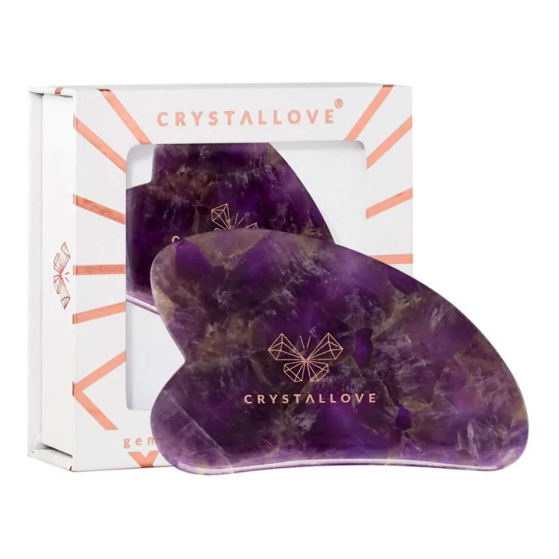 Guasha (masážní pomůcka na obličej, Amethyst) Crystallove - 1 ks Guasha (masážní pomůcka na obličej, Amethyst) Crystallove - 1 ks