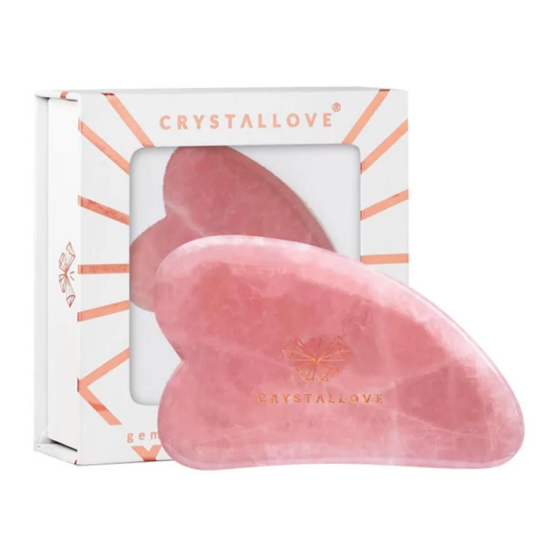 Guasha (masážní pomůcka na obličej, Rose quartz) Crystallove - 1 ks Guasha (masážní pomůcka na obličej, Rose quartz) Crystallove - 1 ks