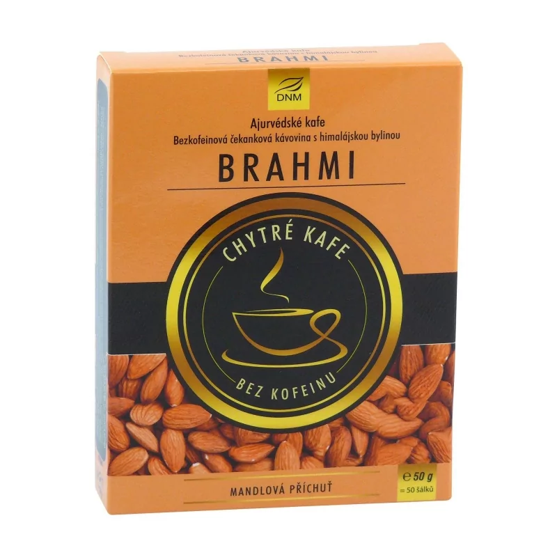 Ájurvédské kafe Brahmi s příchutí mandlí Dnm - 50 g Ájurvédské kafe Brahmi s příchutí mandlí Dnm - 50 g
