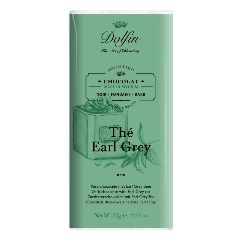 Hořká čokoláda s čajem Earl Grey Dolfin - 70 g Hořká čokoláda s čajem Earl Grey Dolfin - 70 g