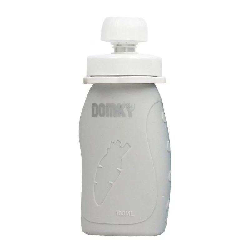 Silikonová kapsička šedá Domky - 180 ml