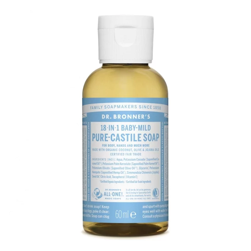 Tekuté universální mýdlo All - One! (Baby - Mild) Dr. Bronner's - 60 ml Tekuté universální mýdlo All - One! (Baby - Mild) Dr. Bronner's - 60 ml
