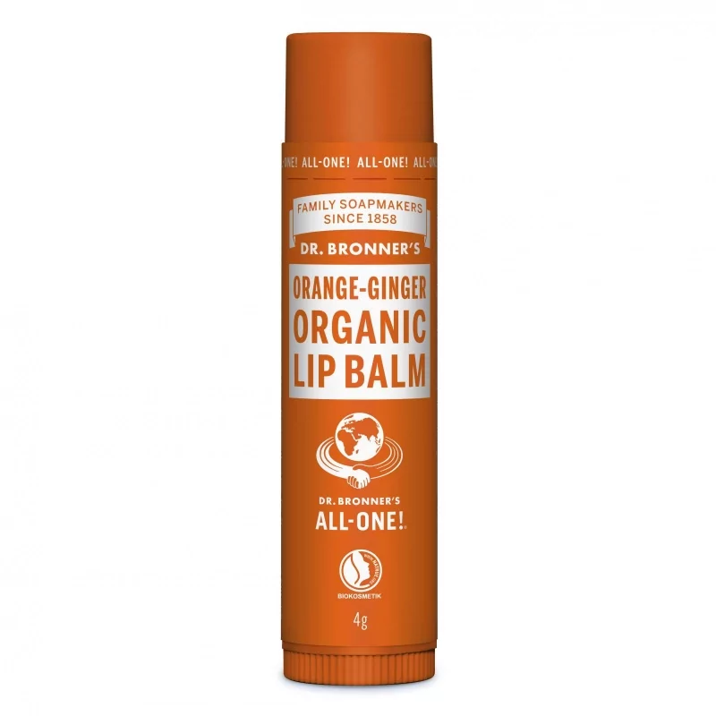 Balzám na rty Orange Ginger Dr. Bronner's - 4 g Balzám na rty Orange Ginger Dr. Bronner's - 4 g