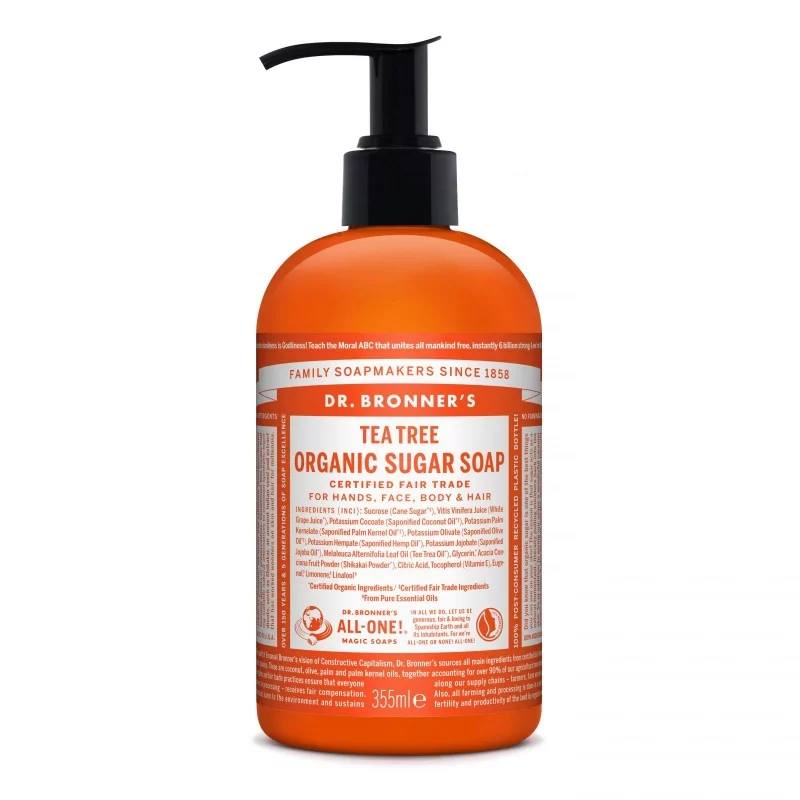 Tekuté mýdlo na tělo i vlasy Sugar - Shikakai (Teatree) Dr. Bronner's - 355 ml Tekuté mýdlo na tělo i vlasy Sugar - Shikakai (Teatree) Dr. Bronner's - 355 ml