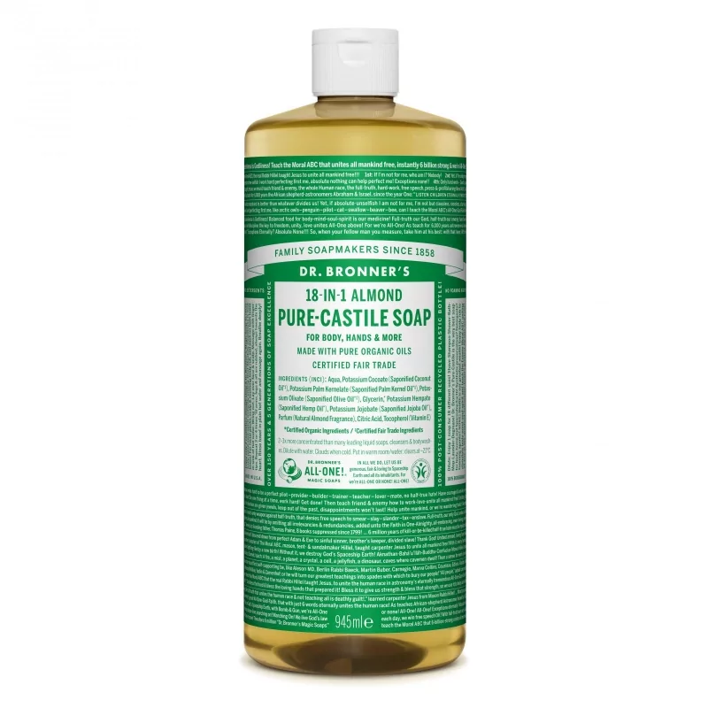 Tekuté universální mýdlo All - One! (Almond) Dr. Bronner's - 945 ml Tekuté universální mýdlo All - One! (Almond) Dr. Bronner's - 945 ml