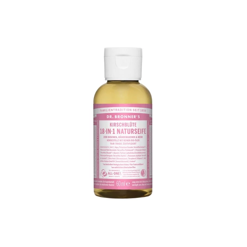 Tekuté universální mýdlo All - One! (Cherry Blossom) Dr. Bronner's - 60 ml Tekuté universální mýdlo All - One! (Cherry Blossom) Dr. Bronner's - 60 ml