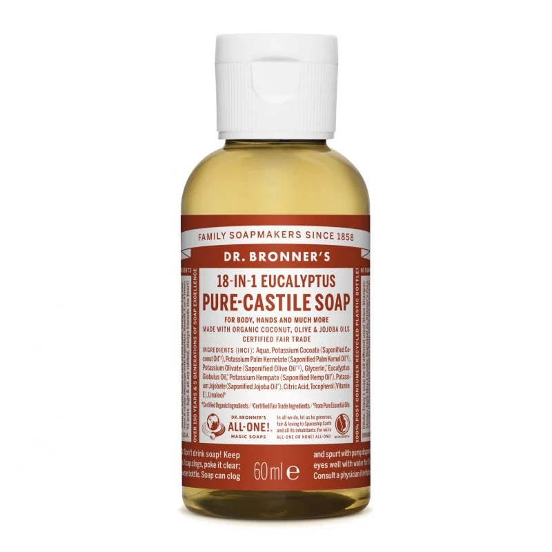 Tekuté universální mýdlo All - One! (Eukalyptus) Dr. Bronner's - 60 ml Tekuté universální mýdlo All - One! (Eukalyptus) Dr. Bronner's - 60 ml