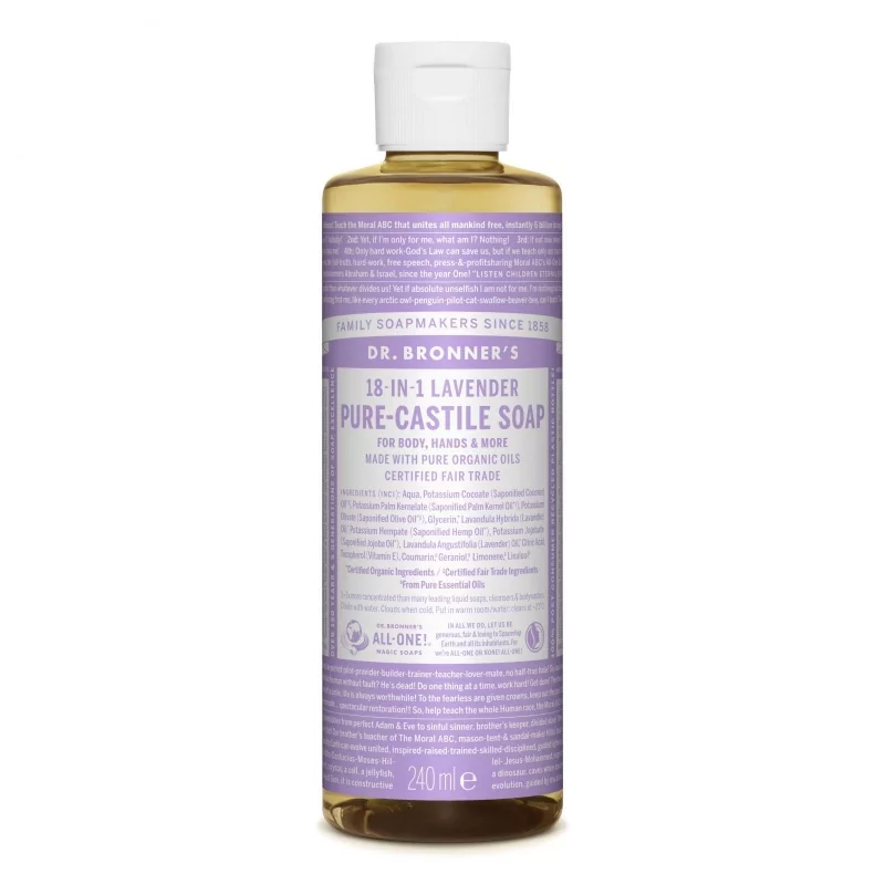 Tekuté universální mýdlo All - One! (Lavender) Dr. Bronner's - 240 ml Tekuté universální mýdlo All - One! (Lavender) Dr. Bronner's - 240 ml