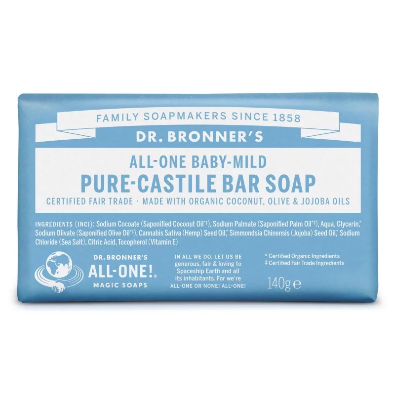 Tuhé mýdlo Baby - Mild Dr. Bronner's - 140 g Tuhé mýdlo Baby - Mild Dr. Bronner's - 140 g